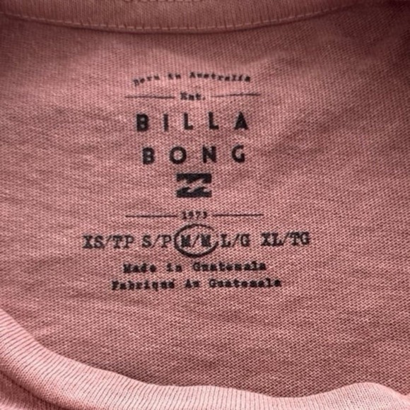Billabong Oversized Graphic T-Shirt Women's Medium Pink NWOT - Picture 3 of 6